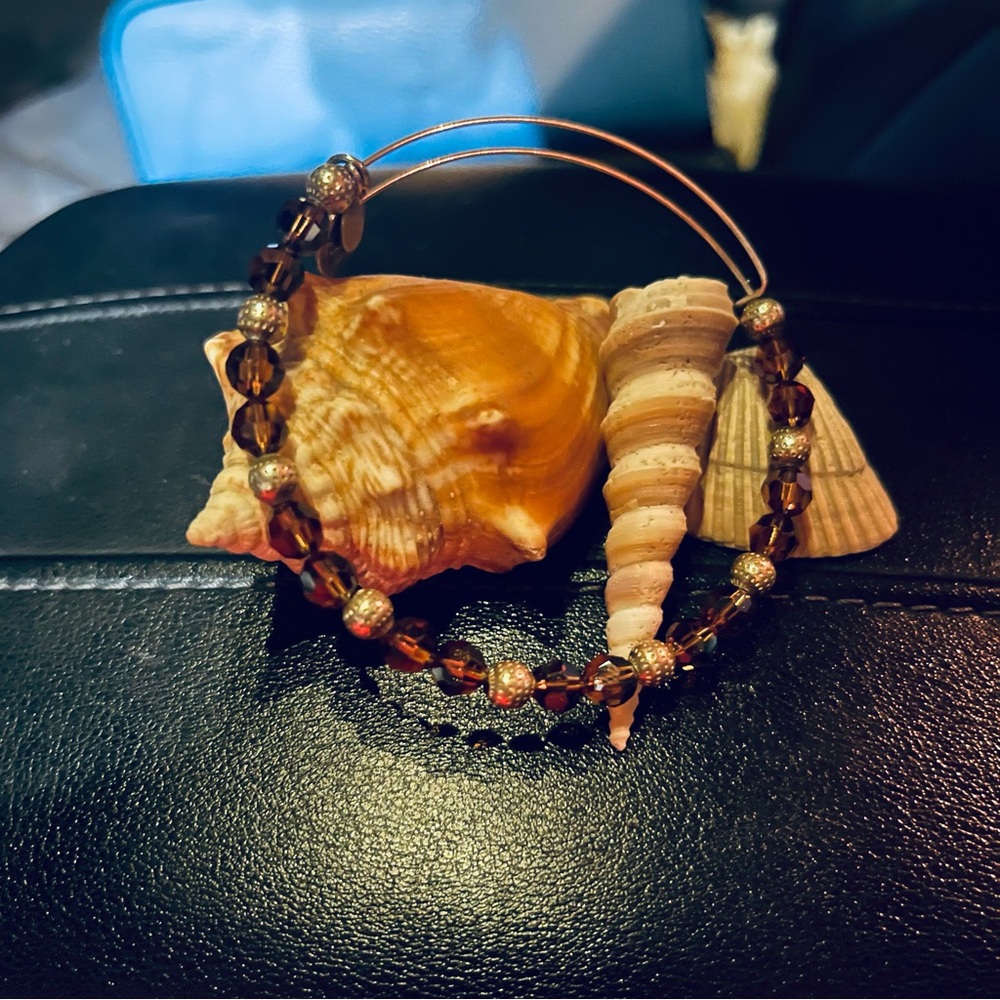 Alex and Ani Beautiful copper and silver beaded bracelet.